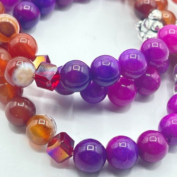 Crystal beaded stretch bracelet ONE NEW sugalite carnelian reiki meditation yoga - Picture 6 of 9